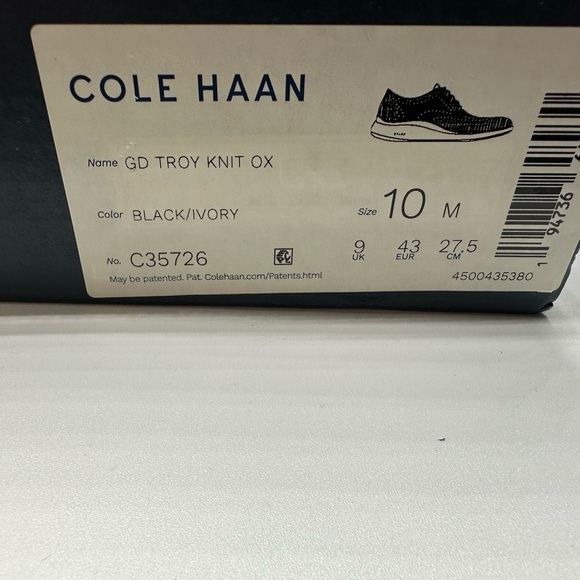 Cole Haan Men\'s Grand Troy Knit Ox Oxford Black/Ivory main image 4
